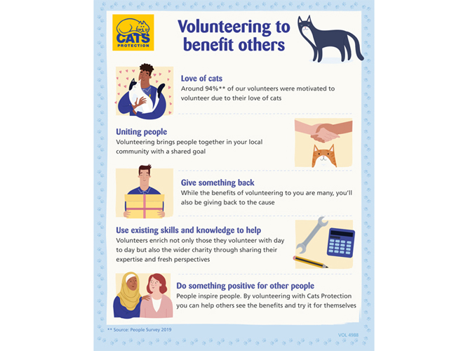 Volunteering And Your Wellbeing, Social Media Infographics, Cats Protection
